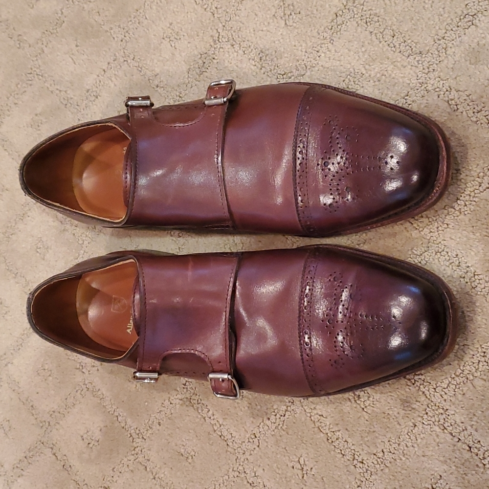 Allen Edmonds St. John's 11D dark chili monk strap shoes